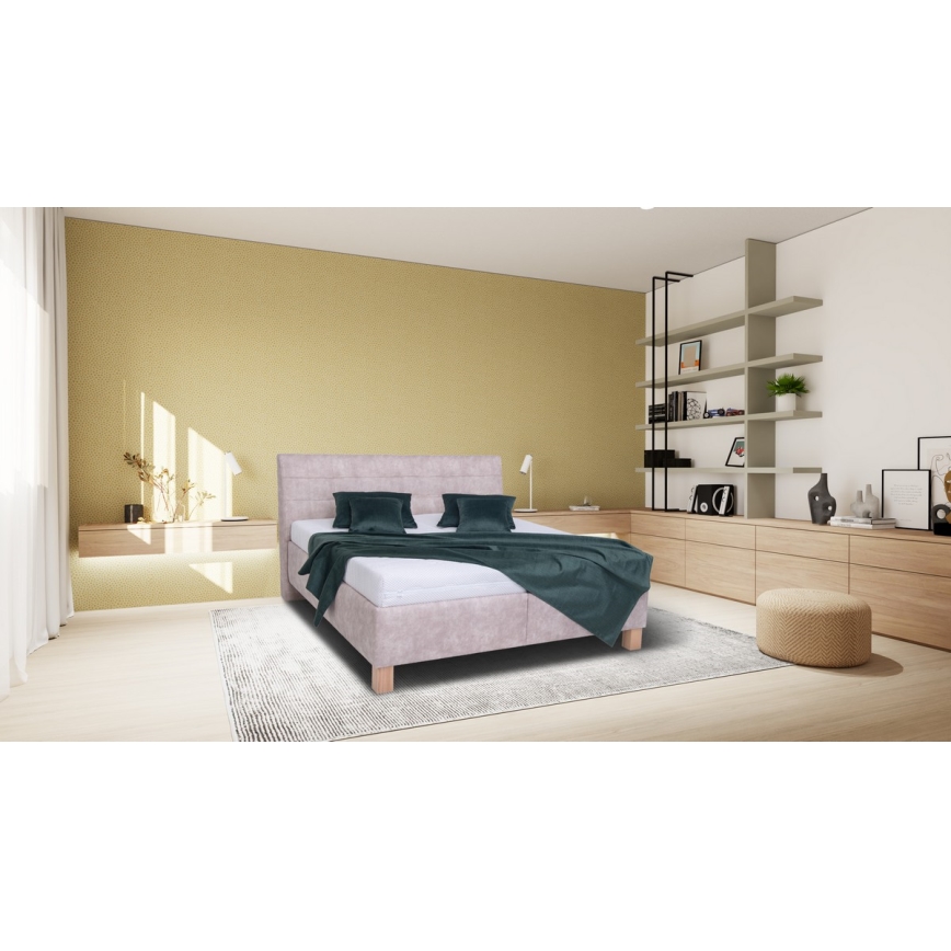 Polsterbett mit Stauraum ohne Matratze VIOLET 160x200 cm beige