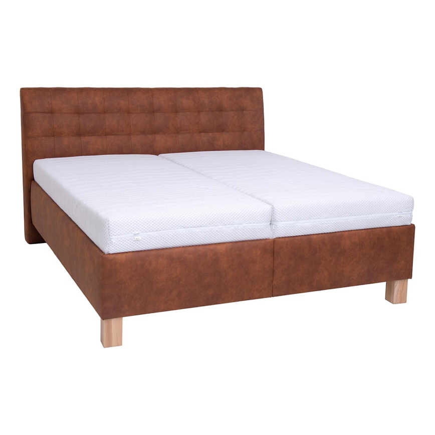 Polsterbett mit Stauraum ohne Matratze VIOLET 160x200 cm cognac braun