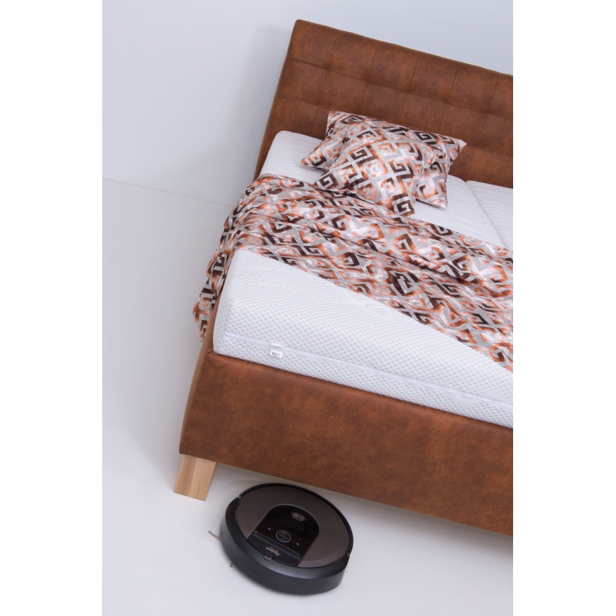Polsterbett mit Stauraum ohne Matratze VIOLET 160x200 cm cognac braun