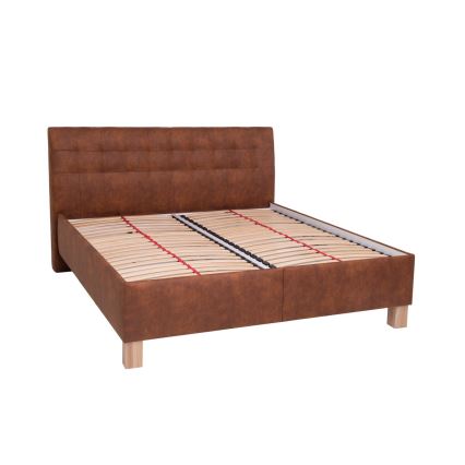 Polsterbett mit Stauraum ohne Matratze VIOLET 160x200 cm cognac braun