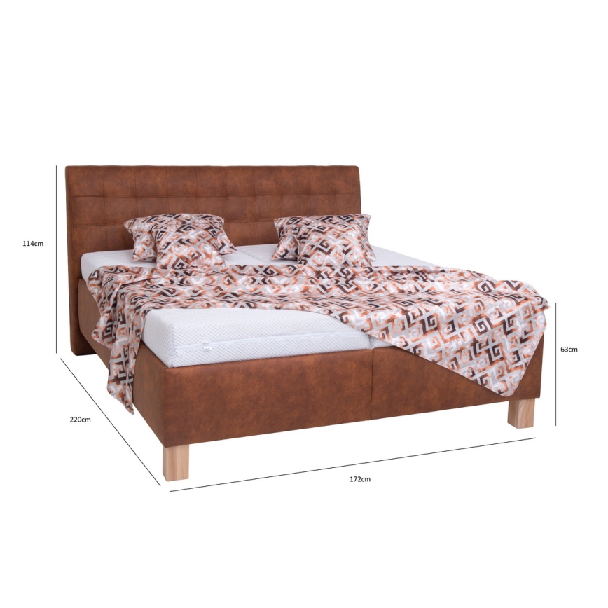 Polsterbett mit Stauraum ohne Matratze VIOLET 160x200 cm cognac braun