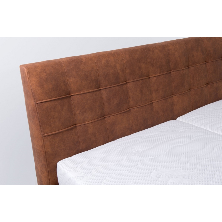 Gepolstertes Bett mit Stauraum ohne Matratze VIOLET 160x200 cm Cognacbraun