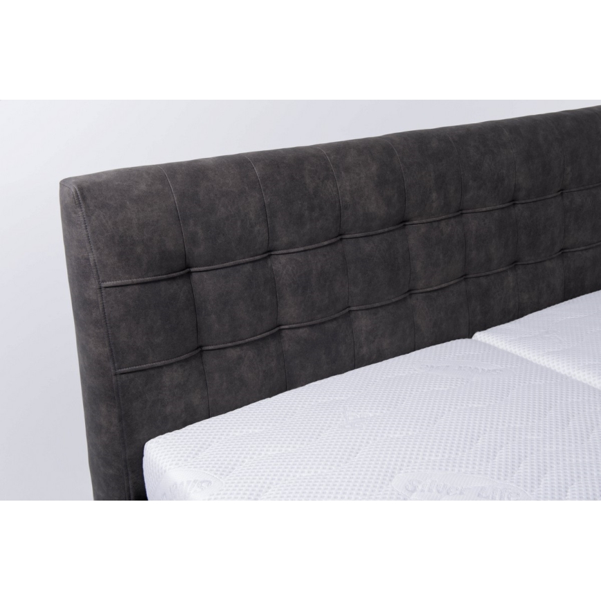 Polsterbett mit Stauraum ohne Matratze VIOLET 160x200 cm dunkelgrau