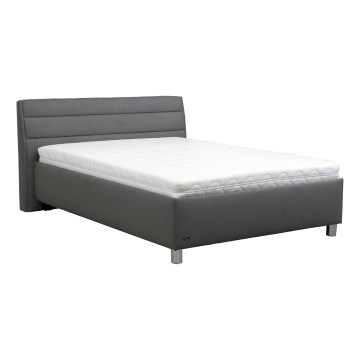 Polsterbett mit Stauraum und Matratze DALMA 140x200 cm grau/braun