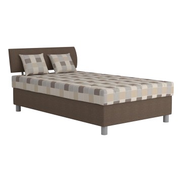 Polsterbett mit Stauraum und Matratze GEORGE 90x200 cm braun