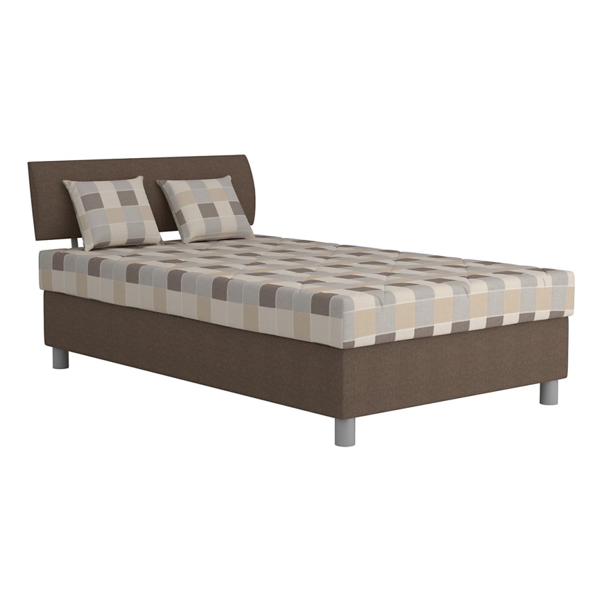 Polsterbett mit Stauraum und Matratze GEORGE 90x200 cm braun