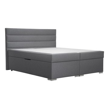 Polsterbett mit Stauraum und Matratzen mit Topper NEW BOLERO 160x200 cm grau