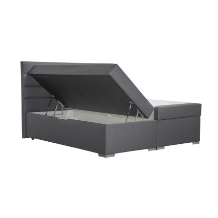 Polsterbett mit Stauraum und Matratzen mit Topper NEW BOLERO 180x200 cm grau