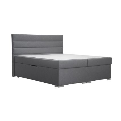 Polsterbett mit Stauraum und Matratzen mit Topper NEW BOLERO 180x200 cm grau
