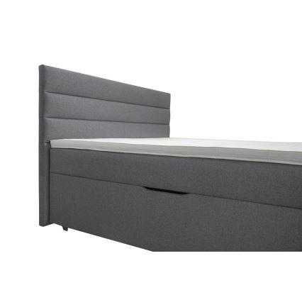 Polsterbett mit Stauraum und Matratzen mit Topper NEW BOLERO 180x200 cm grau