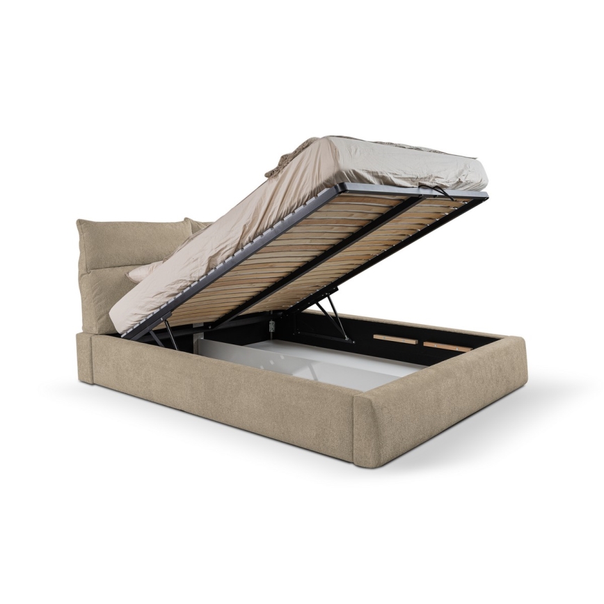 Polsterbett ohne Matratze BASIL 160x200 cm beige