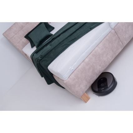 Polsterbett VIOLET 180x200 cm mit Bettkasten, ohne Matratze, beige