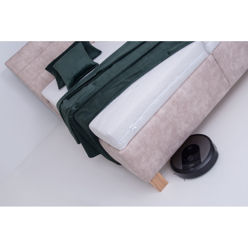 Polsterbett VIOLET 180x200 cm mit Bettkasten, ohne Matratze, beige