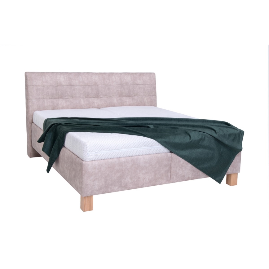 Polsterbett VIOLET 180x200 cm mit Bettkasten, ohne Matratze, beige