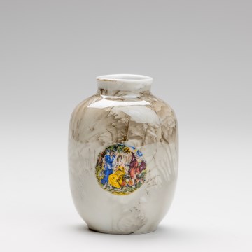 Porzellanvase 12,5x9 cm braun Grazien