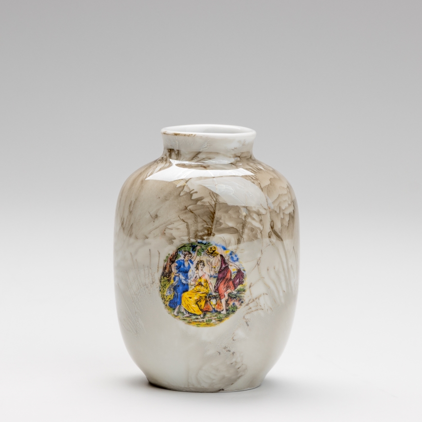 Porzellanvase 12,5x9 cm braun Grazien