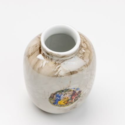 Porzellanvase 12,5x9 cm braun Grazien