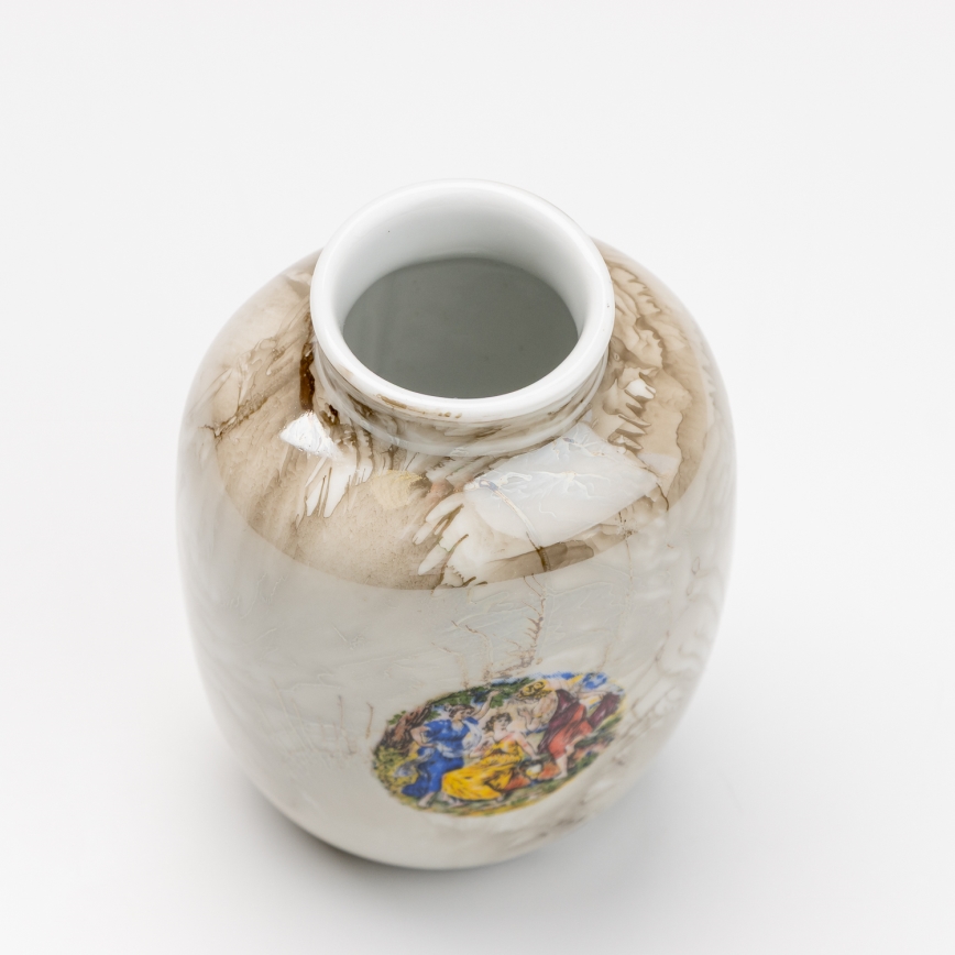 Porzellanvase 12,5x9 cm braun Grazien