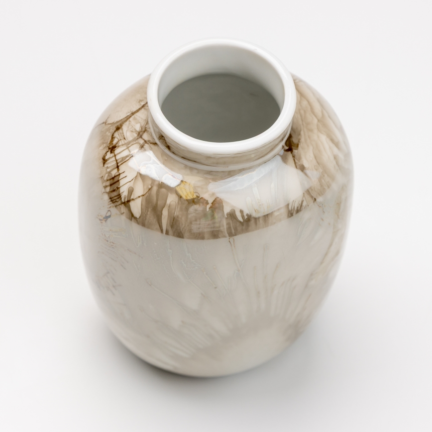 Porzellanvase 12,5x9 cm braun