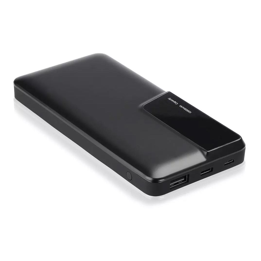 Power Bank mit Display 10000mAh/3,7V schwarz