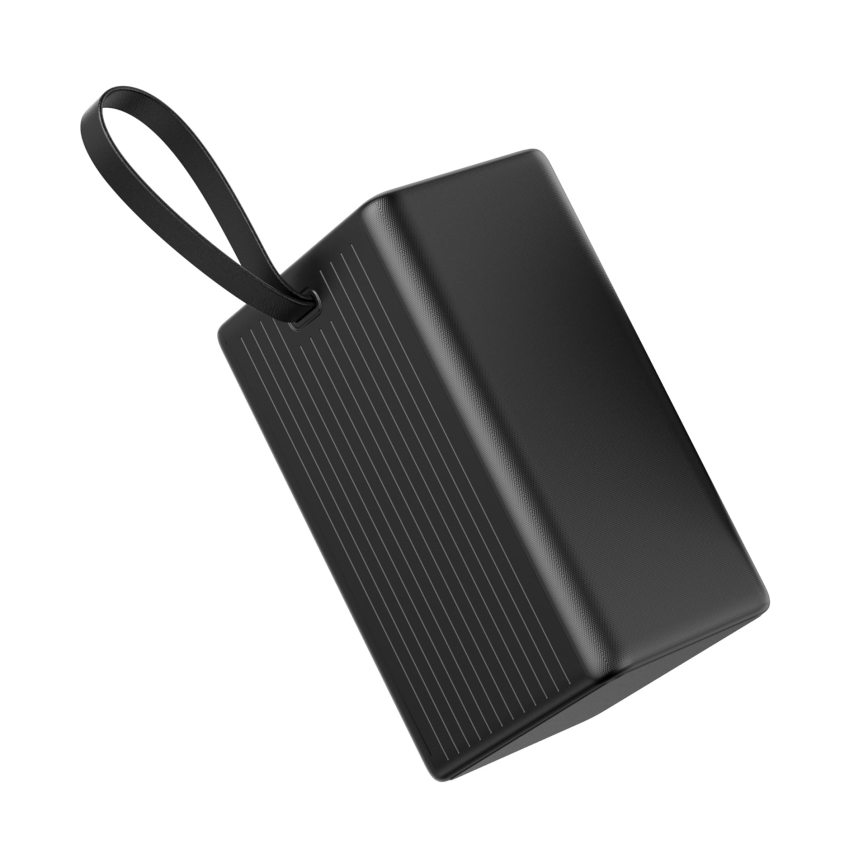 Powerbank 80000 mAh, 65 W Power Delivery, 4xUSB-A + 2xUSB-C, mit integrierter LED-Taschenlampe und USB-C-Kabel 1m, schwarz