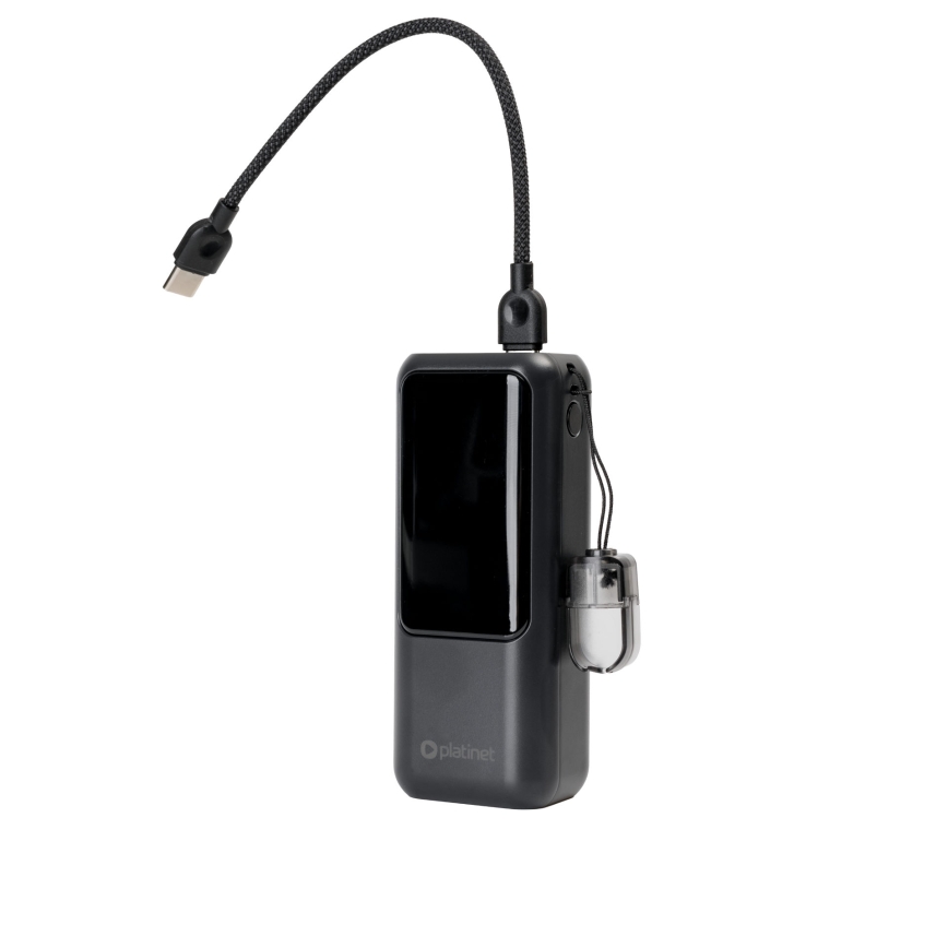 Powerbank mit LED-Display, Power Delivery, 10000 mAh (3,7 V), schwarz