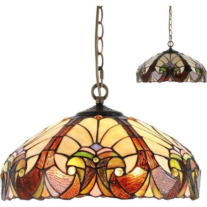 Prezent 1700 - Hängeleuchte mit Kette TIFFANY XX 2xE27/60W/230V