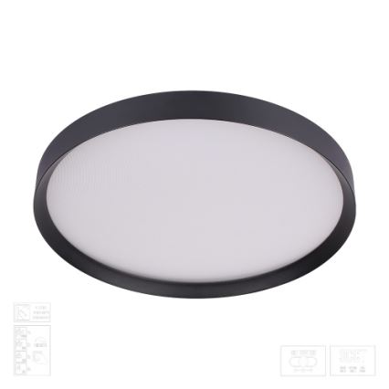 Prezent 17315 - Dimmbare LED-Deckenleuchte MAYSA LED/42W/230V 3000/4000/6000K Ø 48,5 cm schwarz