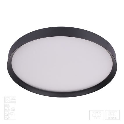 Prezent 17317 - dimmbare LED-Deckenleuchte MAYSA, 72 W, 230 V, 3000/4000/6000 K, Ø 77 cm, schwarz