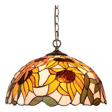 Prezent 238 - Tiffany-Pendelleuchte an Kette, 2x E27/60W/230V
