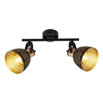 Prezent 27523 - Deckenstrahler MESCALA 2xE14/40W/230V schwarz/Kautschukbaum