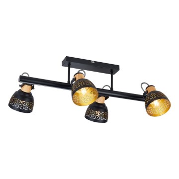Prezent 27524 - Anbauleuchte MESCALA 4xE14/40W/230V schwarz/Gummibaum
