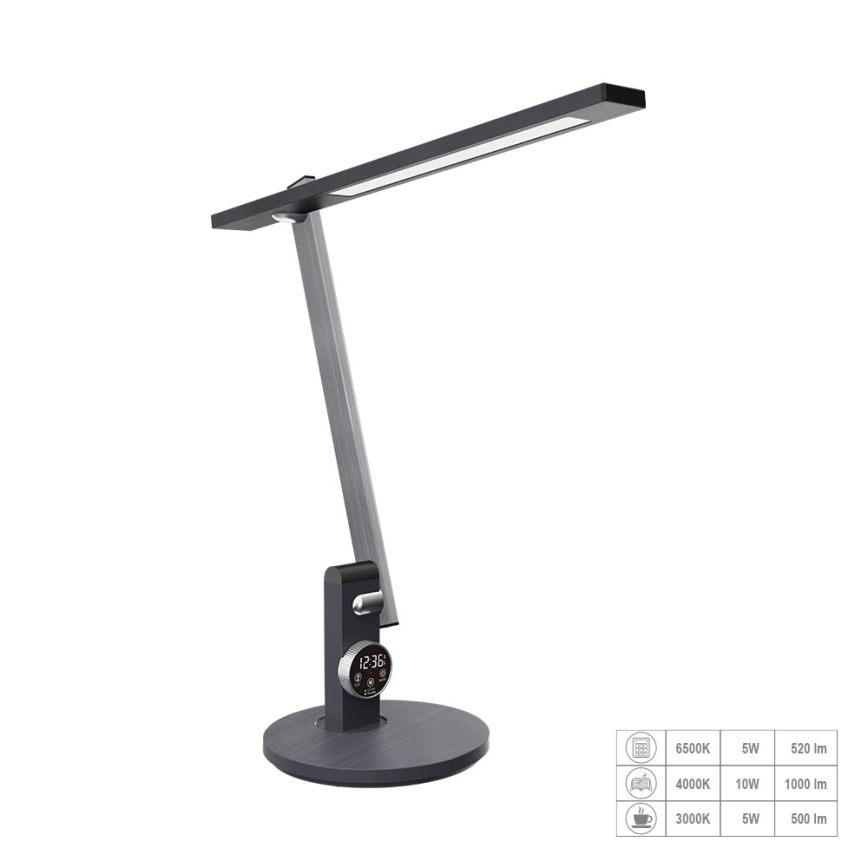 Prezent 31215 - Dimmbare, flexible LED-Tischleuchte mit Touch-Funktion und Anzeige PUNK LED/12W/230V 3000-6500K