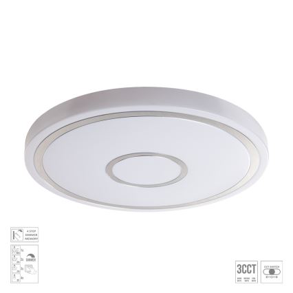 Prezent 71341 - dimmbare LED-Deckenleuchte MOZAN LED/30W/230V 3000/4000/6500K Ø 38 cm weiß