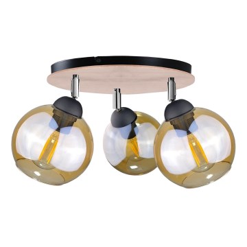 Punktstrahler THEA WOOD 3xE27/60W/230V Ø 30 cm