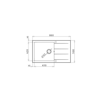 Pyramis 70070611 - Küchenspüle ATHLOS 86x50 cm Granit/weiß