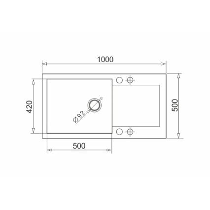 Pyramis 70089601 - Küchenspüle MIDO 100x50 cm Granit/Schwarz