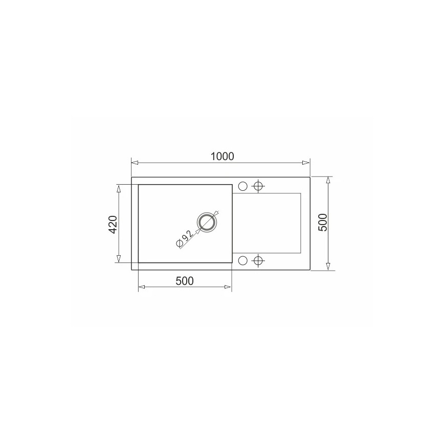 Pyramis 70089601 - Küchenspüle MIDO 100x50 cm Granit/Schwarz