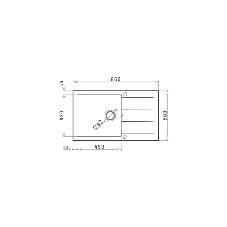 Pyramis 70107211 - Küchenspüle ATHLOS 86x50 cm Granit/Grau