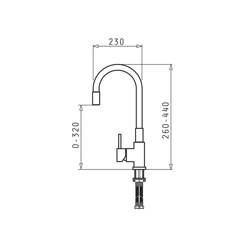 Pyramis 90938101 - Spültischarmatur mit flexiblem Auslauf FLESSI beige