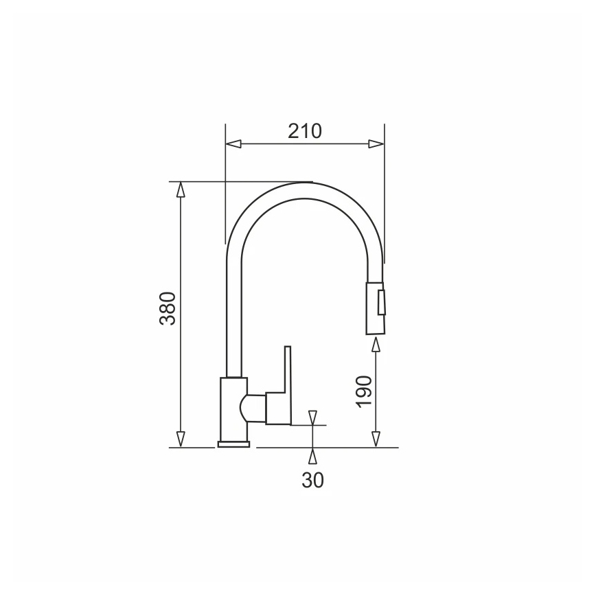 Pyramis 90941338 - Spültischarmatur mit ausziehbarer Brause IDEA matt schwarz