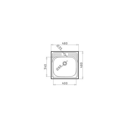 Pyramis 105061001 - Küchenspüle ET34 48x48 cm Satin