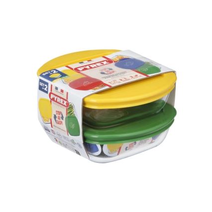 PYREX 2er-Set Glas-Lebensmitteldosen 0,3 l