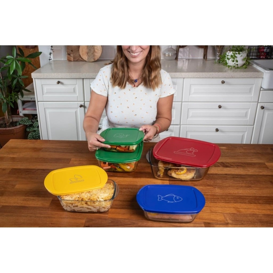 PYREX 2er-Set Glasbehälter für Lebensmittel 1,2/2,5 l