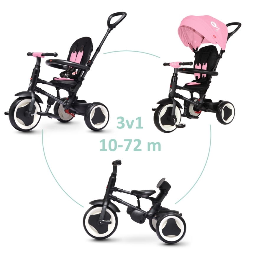 QPlay - Kinder-Dreirad 3-in-1 RITO EVA rosa