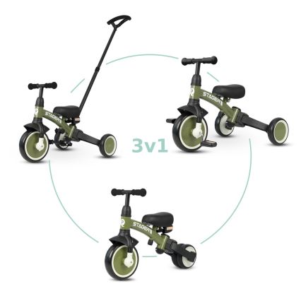 QPlay - Kinder-Dreirad 3-in-1 STAGER, grün
