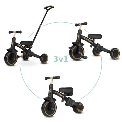 QPlay - Kinder-Dreirad 3-in-1 STAGER schwarz