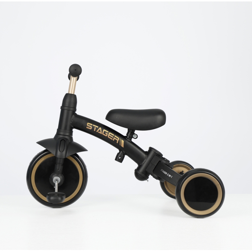 QPlay - Kinder-Dreirad 3-in-1 STAGER schwarz