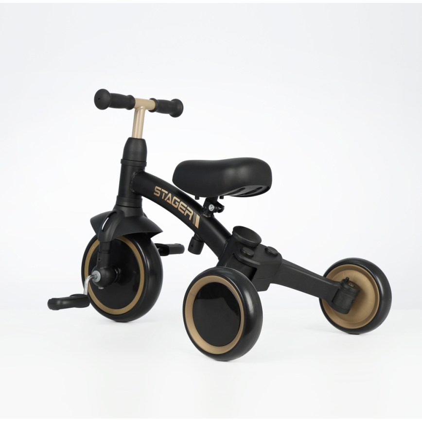QPlay - Kinder-Dreirad 3-in-1 STAGER schwarz