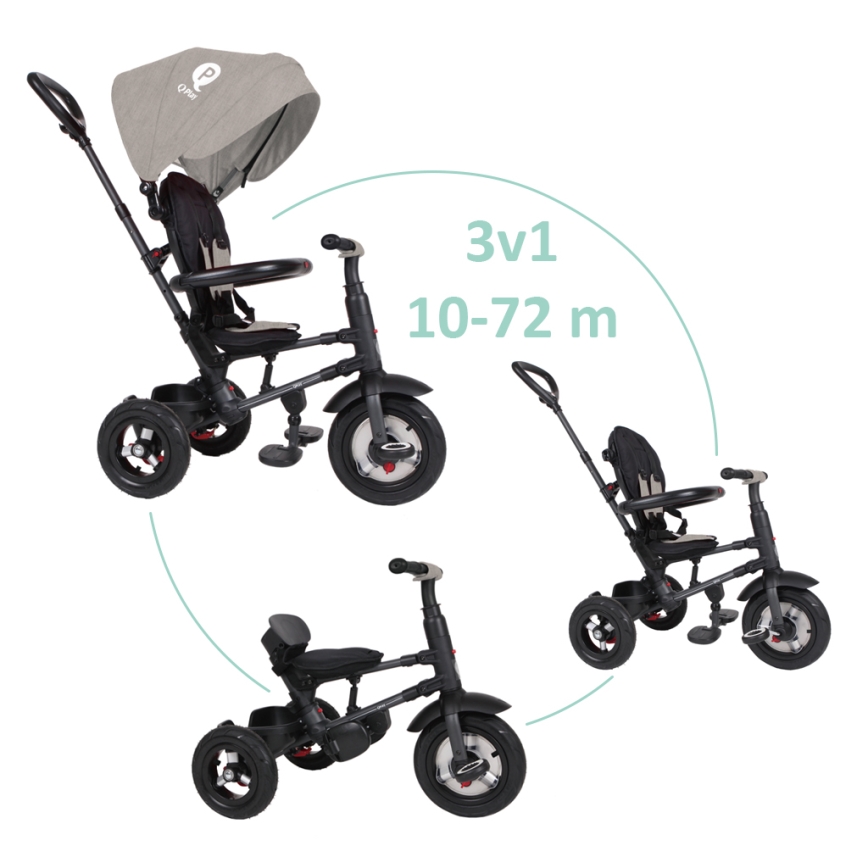 QPlay - Kinder-Dreirad 3in1 RITO AIR grau